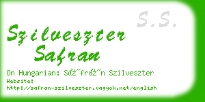 szilveszter safran business card